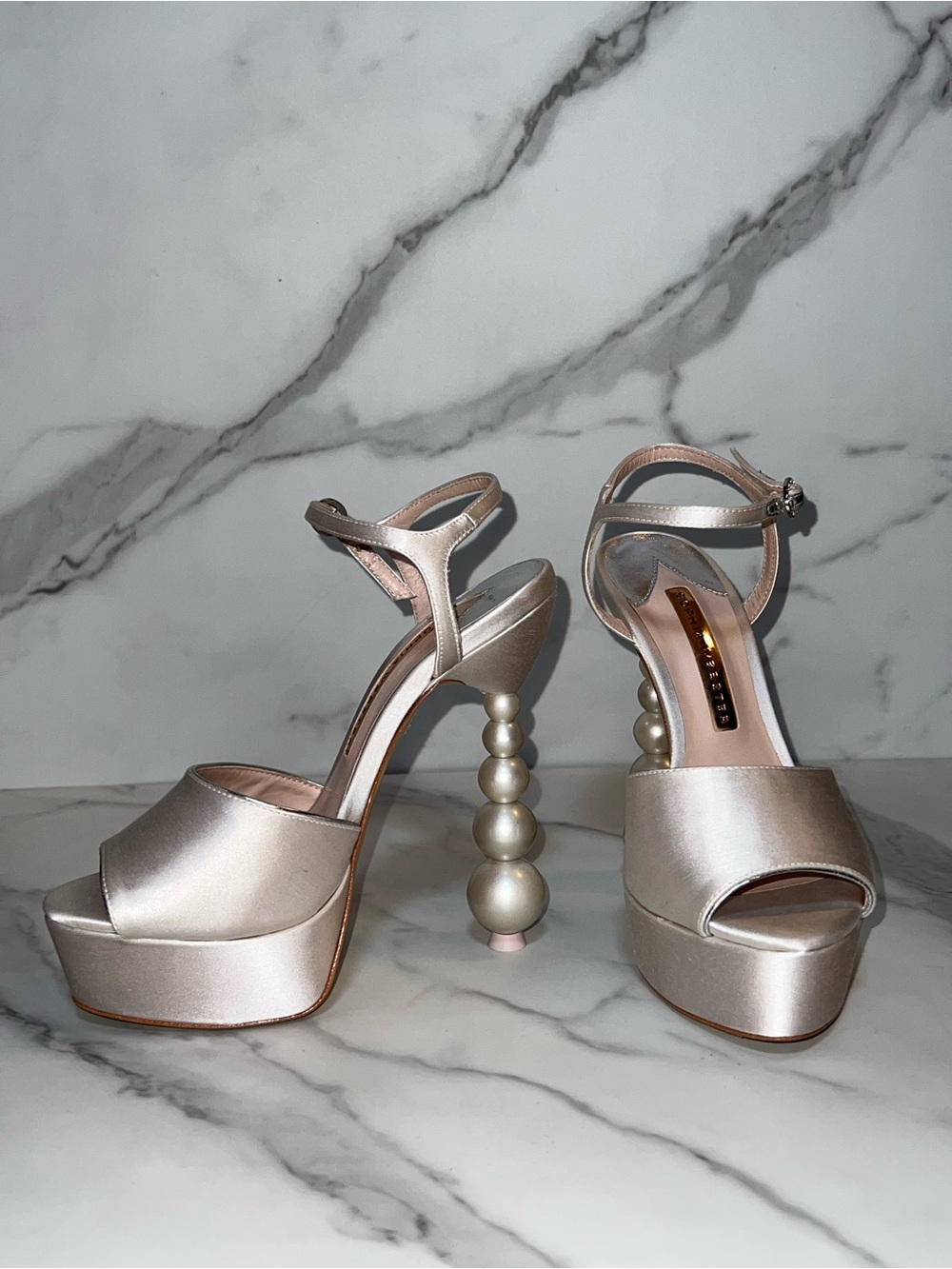 NIB Sophia Webster Heels Perla Ivory Platform Wedding Heels Pearl Bridal Shoes